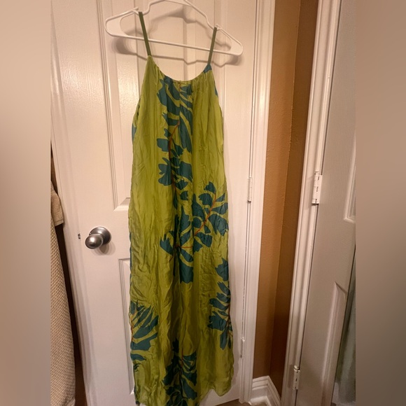 Gigi Moda blue, green, and orange silk maxi dress - Picture 4 of 7